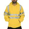 Men's Reflective Sanitation Hooded Sweatshirt with Velvet Lining for Outdoor Use