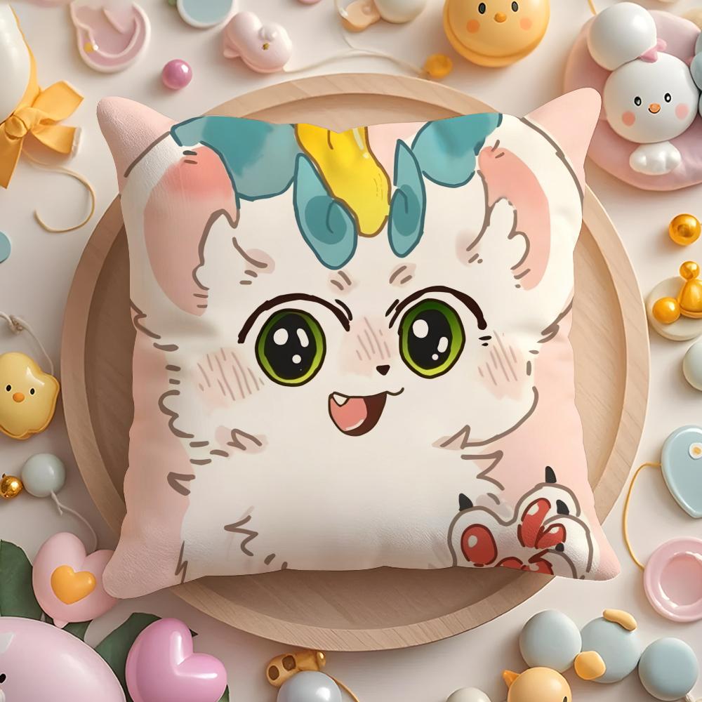 Cute You Shou Yan Cushion Cover Home & Car Multi-Scene Pillow Cover - Reversible, Soft & Durable for Daily Use