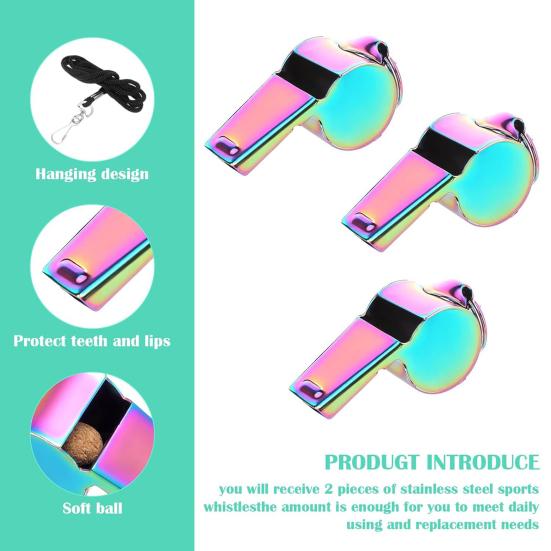 1 stk/2 stk Sportsfløyte Rustfritt stålfløyte med snor Høy skarp lydfløyte for trenere dommere funksjonærer