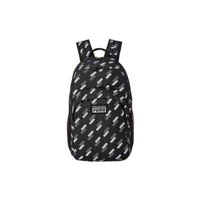 White All Over Print Black Logo Large Capacity Student Fabric Backpack Unisex Backpack 077301-14
