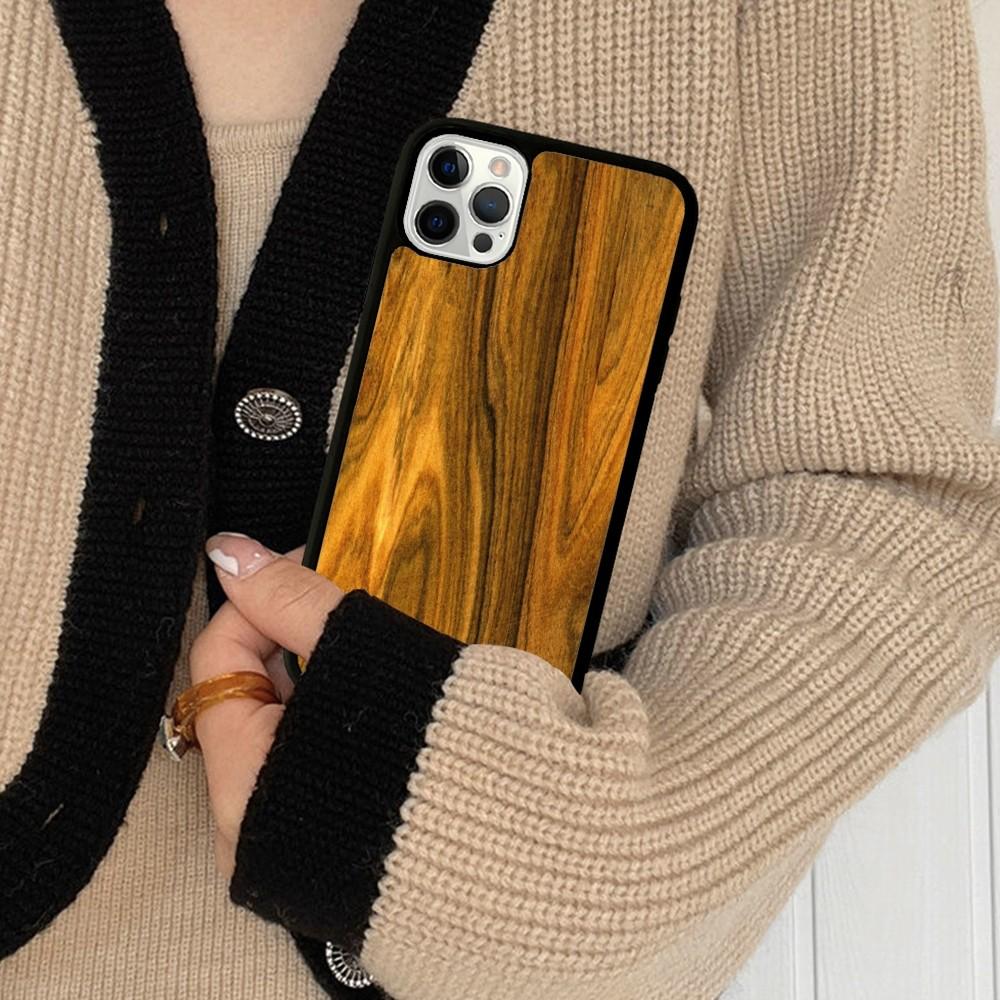 Wood Grain Phone Case Silicone PC+TPU For For iPhone  11 12 13 14 15 16 Plus Pro Max Cover