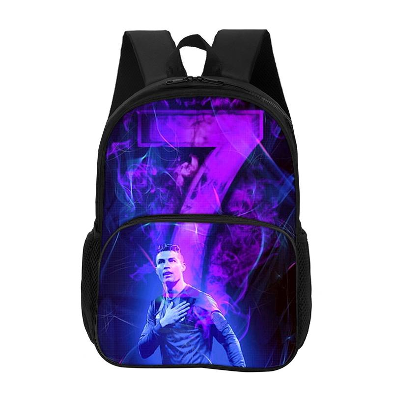 Children Rucksack Carry Bags Pencil Carrier M-Mbappe 3Pcs set with Front Pocket Backpack Football Star Rucksack