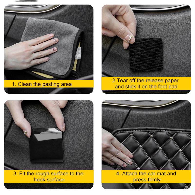 1-20pair Velcro Car Foot Mats Fixed Stickers Double-sided Adhesive Carpet Mat Fixing Stickers Auto Interior Accessories
