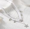 Romantic Imitation Pearl Starfish Seashell Multi-Layer Necklace for Women Boho Conch Shell Cain Summer Party Jewelry Gift