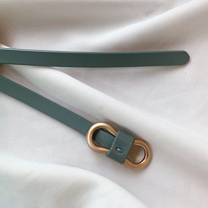 Fashionable Women's Decorative Waist Belt With Round Gold Buckle For Dresses And Casual Wear