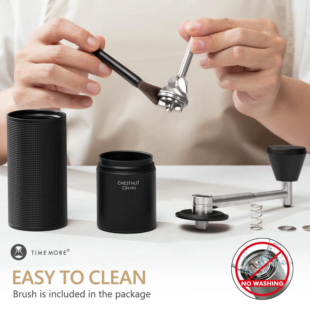 TIMEMORE Chestnut C3S PRO Hand Coffee Grinder, All-Metal, Hand-Cranked, Stainless Steel Grinding Mill, Adjustable Coarseness, Labor-Saving, Foldable