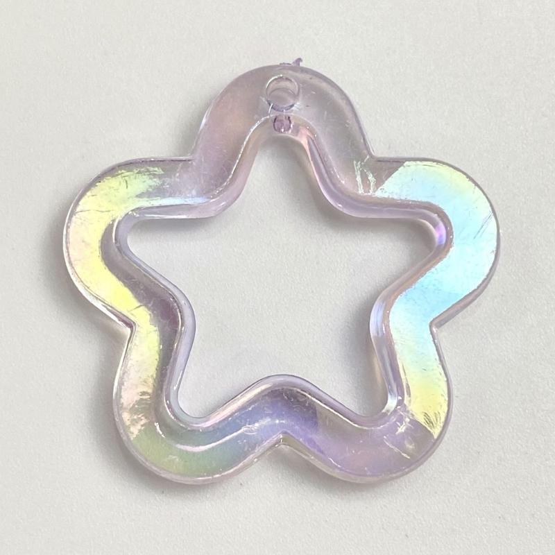 5Pieces 31mm Small Star Shape Pendant with Hole Crystal Star Loose Beads for Jewelry Making DIY Crfat Muitcolor Beads