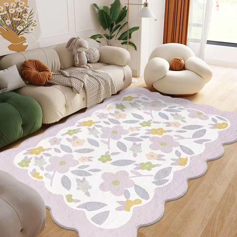 Modern and Simple Living Room Carpet Sofa Coffee Table Mat Irregular Shaped Carpet for Bedroom Home