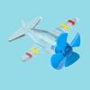 Wind-Up Airplane Toy with LED Lights Easy Setup Wind Powered Car Ornament