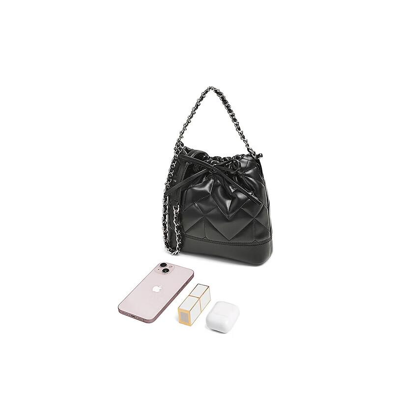 TATA X3419AX5 Quilted Crossbody Bucket Shoulder Bag