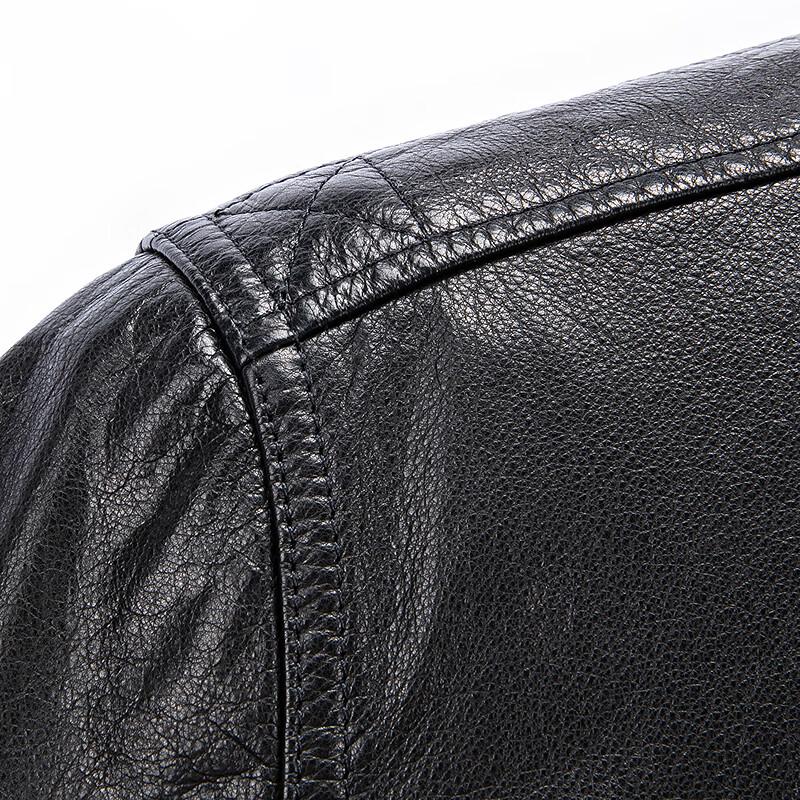 FAPAI Men's Genuine Leather Stand-Collar Jacket