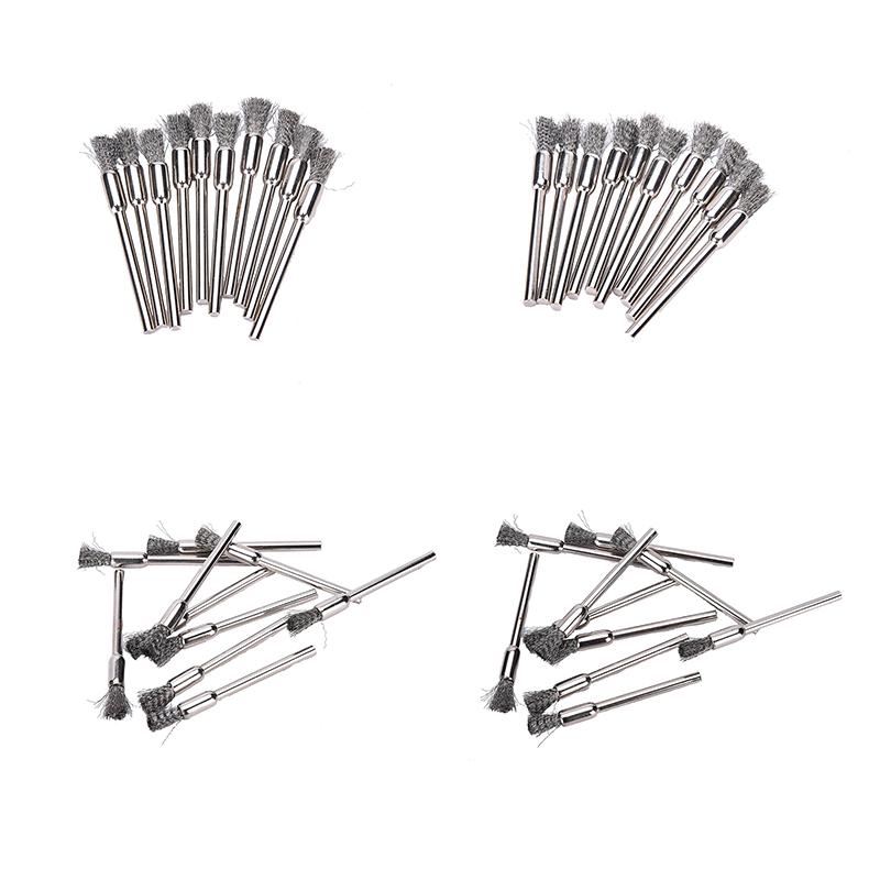 

10 шт. мини-щетки для проволочной щетки, чашечный диск для шлифовальной машины или дрели 3X5 мм