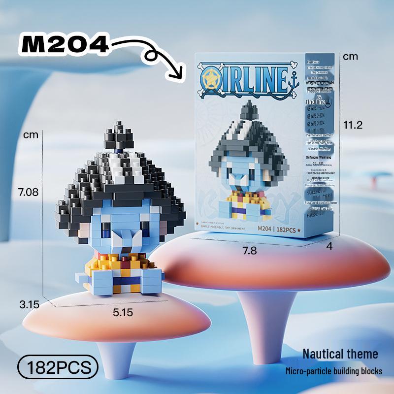 Pirate Anime Character Building Blocks for Kids - Educational Assembly Desktop Ornaments