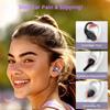 Elegant Touchscreen Clip-On Earbuds, Wireless Open Ear Headphones with 1.3" Color Display, Bluetooth 5.4, 50H Playtime, Ultra-Light 4.1g, IPX5