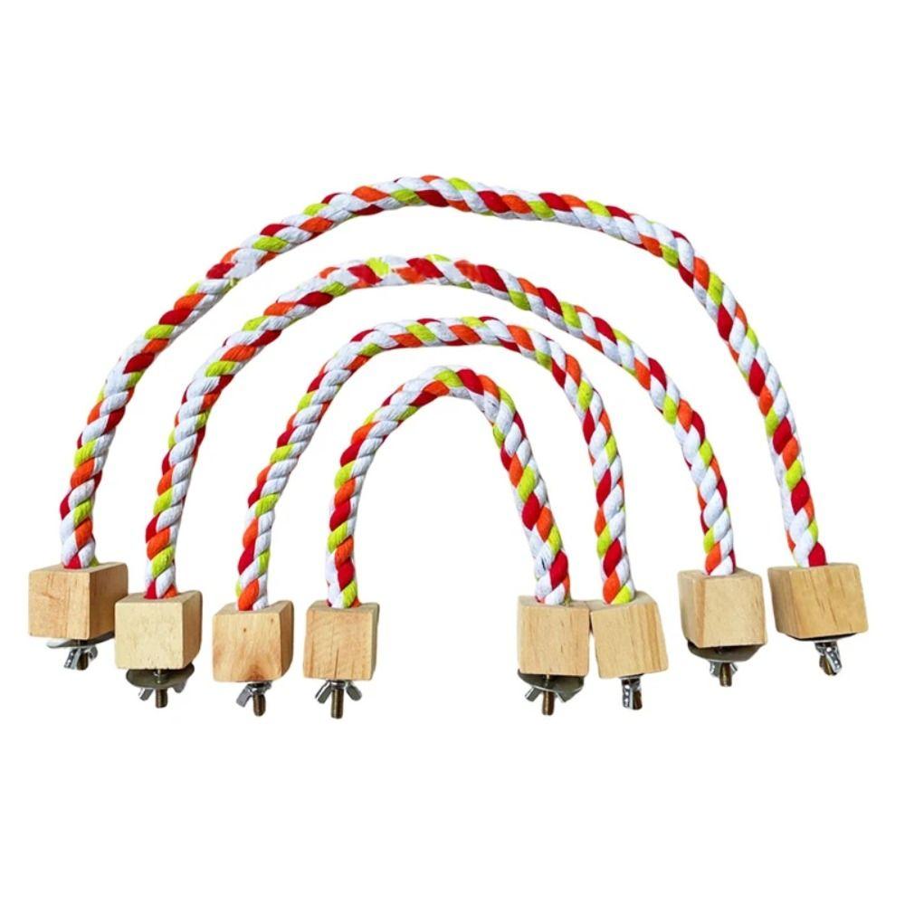 

Деревянные игрушки для жевания для домашних птиц, эластичные игрушки для лазания для попугаев, новые игрушки из хлопковой веревки S-1