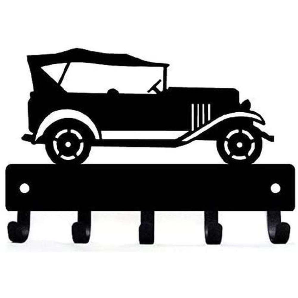 

Vintage Car Key Wall Rack 6 Inch Wide Iron Hook Home Decor чёрный