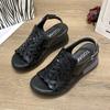 New Korean Version Sports Sandals Women's Outer Wear Summer One-word Buckle Belt Women's Shoes Casual Muffin Soft-soled Sandals Women's