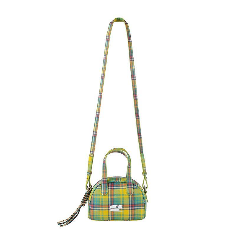 

Cryingcenter Classic Retro Plaid Mini Boston Cute Shoulder Shoulder Bag Crying Center Daisy Yellow Lattice