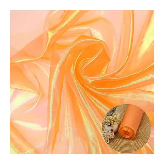 Yousheng Iridescent Organza Fabric, 59 Inch Wide Holographic Sheer Gauze, Lightweight Organza for Wedding & Halloween Decor, Photography Backdrop, оранжевый