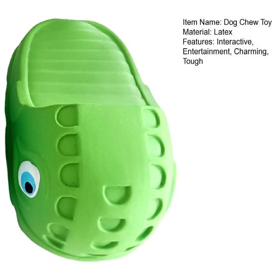 Squeaky Dog Chew Toy Slipper Shaped Latex Dog Toy for Teeth Cleaning Tough Interactive Puppy Toy for Small Medium Breeds