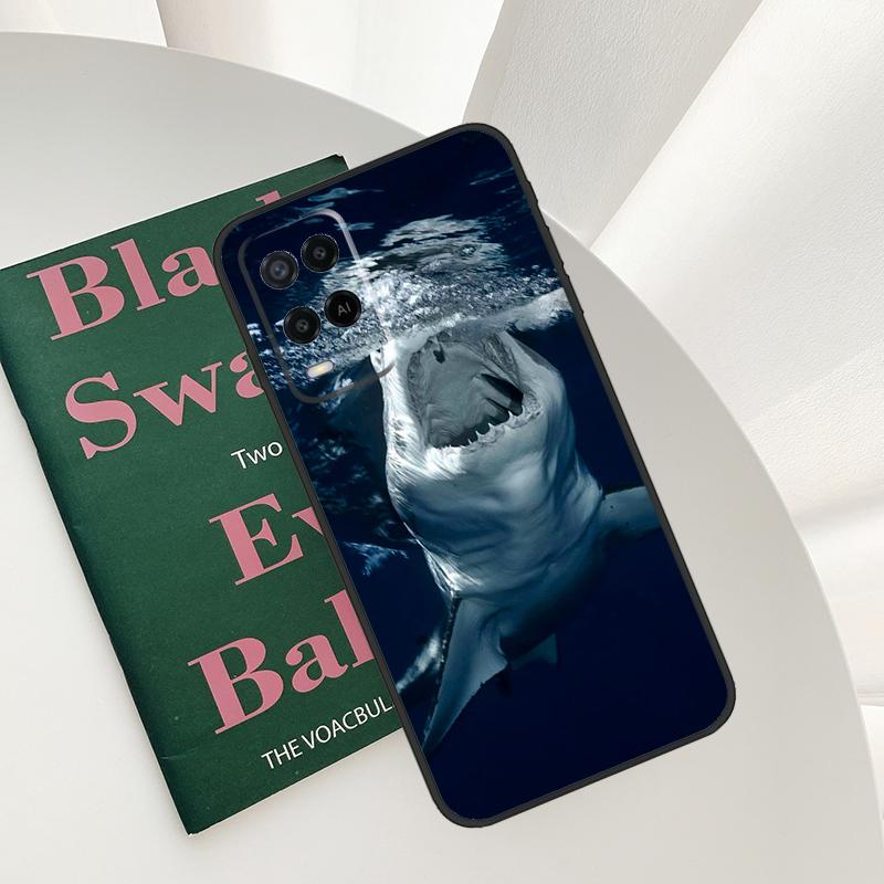Ferocious Shark Animal Case For Oppo A58 A78 A98 A15 A16 A17 A52 A72 A76 A96 A54 A74 A94 A57 A77 A54S A57S Cover
