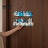 Cartoon Gnome Wall Art Christmas Wooden Welcome Hanging Sign Elf Decor with Gift Bell Door Sign Charms Rustic Farmhouse Ornament for Indoor Outdoor