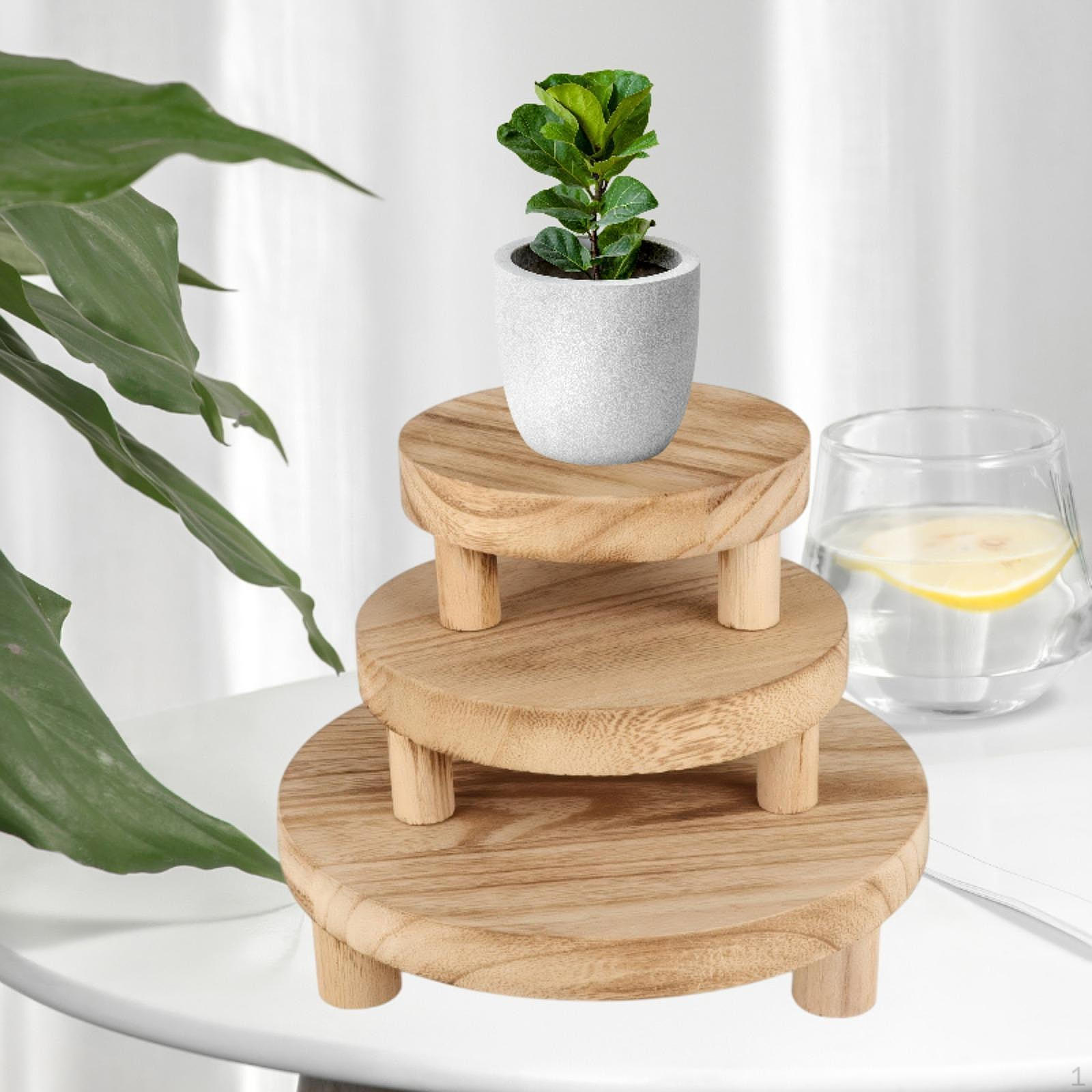 

3 шт. круглый деревянный табурет пьедестал подставка под торт цветочный горшок держатель для стола стойки