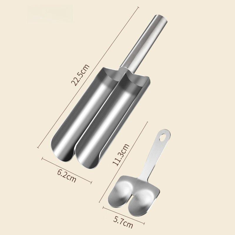 

[Meatball Maker Mold] Stainless Steel Meatball Maker, Multifunctional Fish Ball Shrimp Ball Mold, Commercial Household Kitchen Frying Tool Two-piece Tube