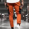 Cargo Pants Large Side Pockets Fine Texture Contrast Color Men Splicing Sports Trousers for Daily Life