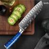Nóż szefa kuchni ze stali nierdzewnej z uchwytem z niebieskiej żywicy, do krojenia mięsa, owoców, wielofunkcyjny nóż kuchenny do odkostniania, 10 zestawów noży