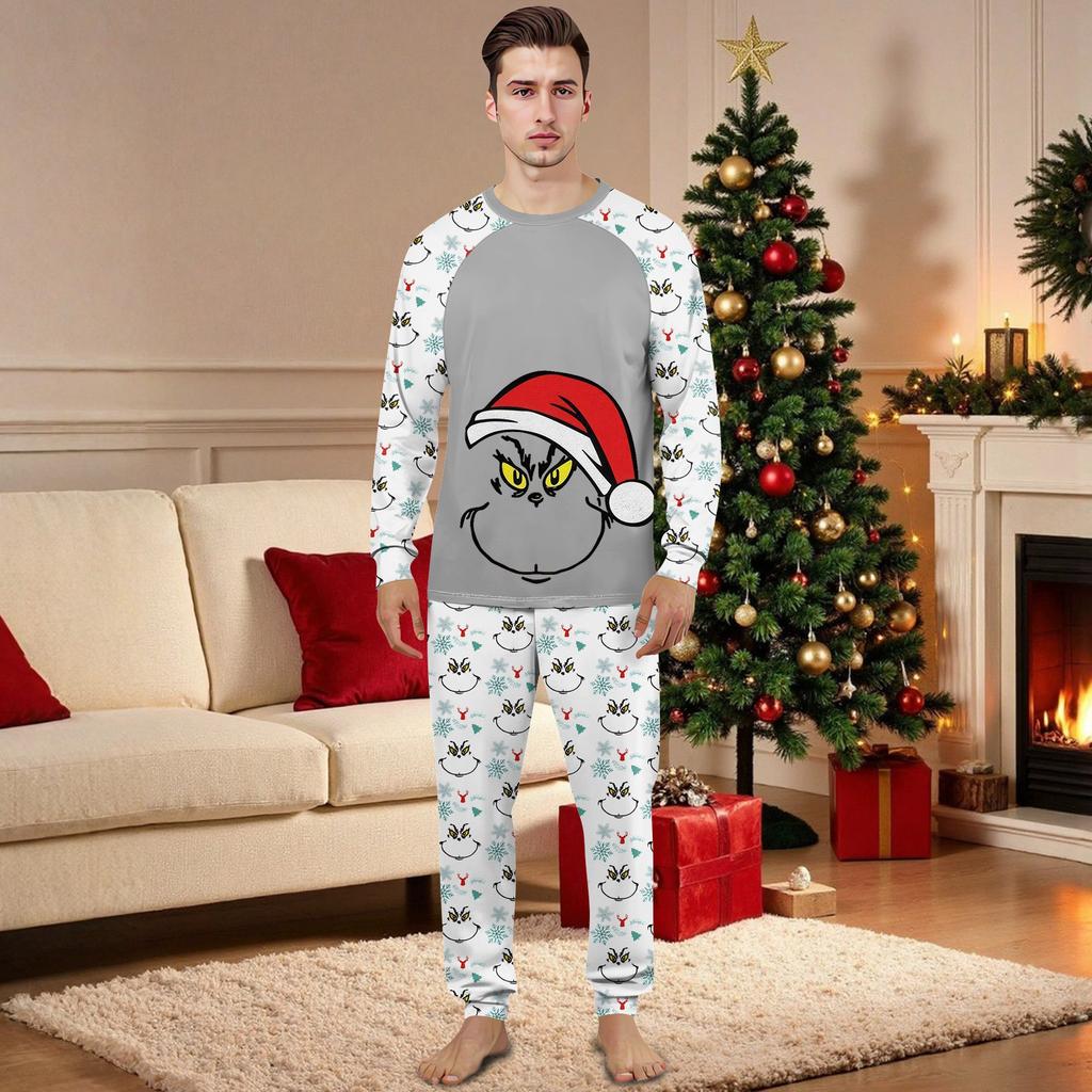 Family Matching Print Sets Pajamas Loungewear Outfits Family Matching Long Sleeve Tops+Pants Set