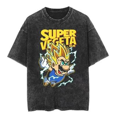 Maglietta Uomo Donna Stampa Vintage Lavata Harajuku Anime Giapponese Streetwear Maglietta Grafica Estiva Manica Corta Maglietta di Cotone