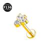 6/8mm G23 Titanium Crown Diamond Lip Stud Ring for Medusa Piercing, 16G