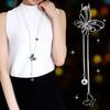 Snowflake Zircon Long Chain for Women Fashion Silver Color Crystal Maxi Necklaces & Pendants Statement Collier Jewelry