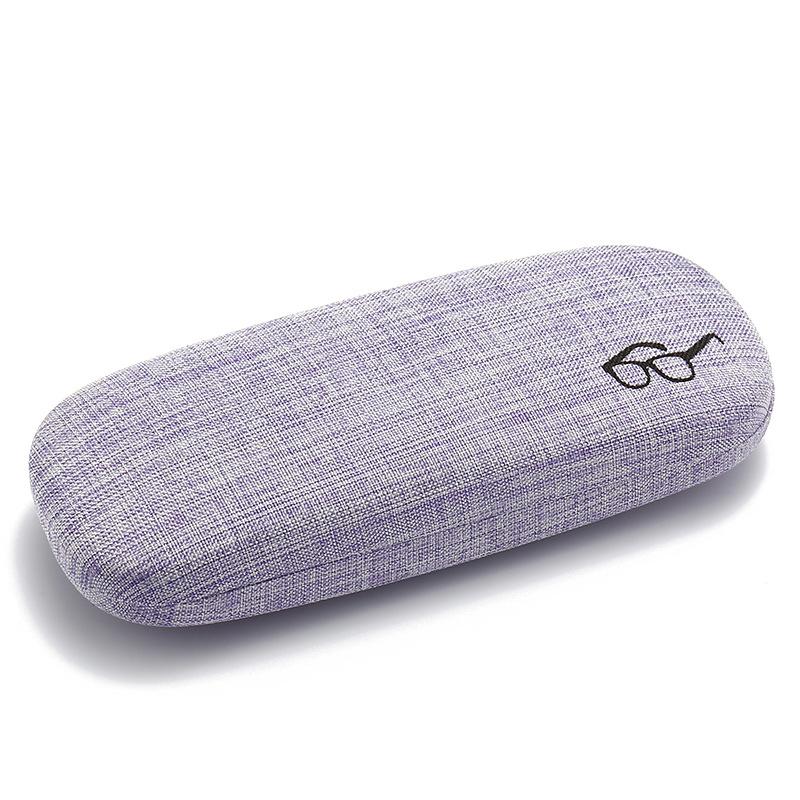 1Pc Pu Leather Eyeglass Box Wood Grain Hard Kit Holder Metal Reading Glasses Case For Men And Women Pu Leather Eyeglass Box