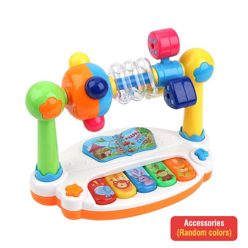 Baby Rotating Piano Toys Kids Music Piano Keyboard Light Sound Musical Noise Maker Toys For Toddlers Early Educational Music Toy