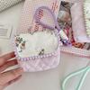 Fresh Small Floral CCD Camera Storage Bag Anti-Fall Portable Compact Headphones Lipstick Cosmetics Storage Bag