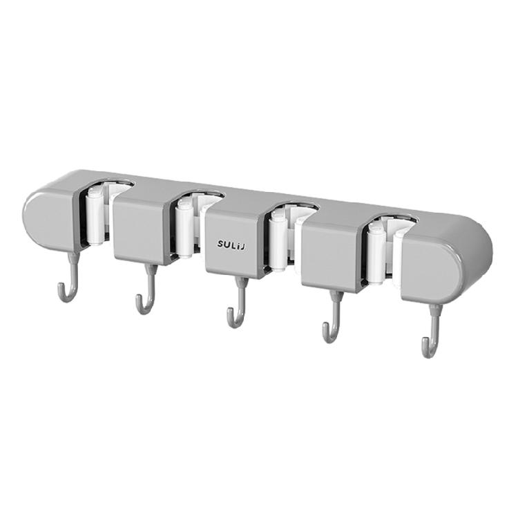 Broom Mop Grippers Self-Adhesive No Drilling Mop Broom Racks Anti-Slip Hooks 1
