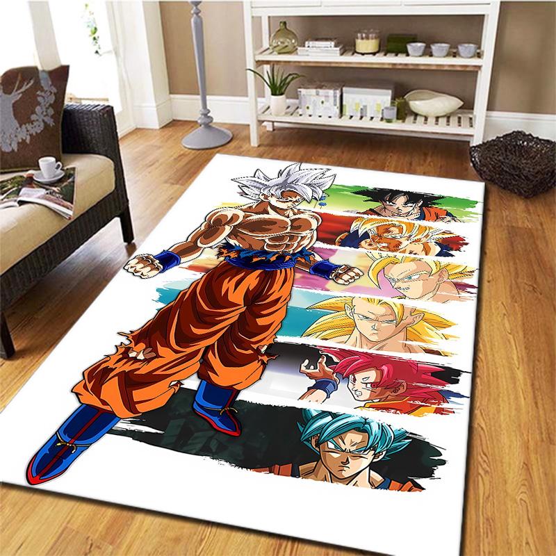 Tappeto Dragon Ball Z per Soggiorno Camera da Letto Casa Decorazione Divano, Tappetino Antiscivolo per Giochi Bambini
