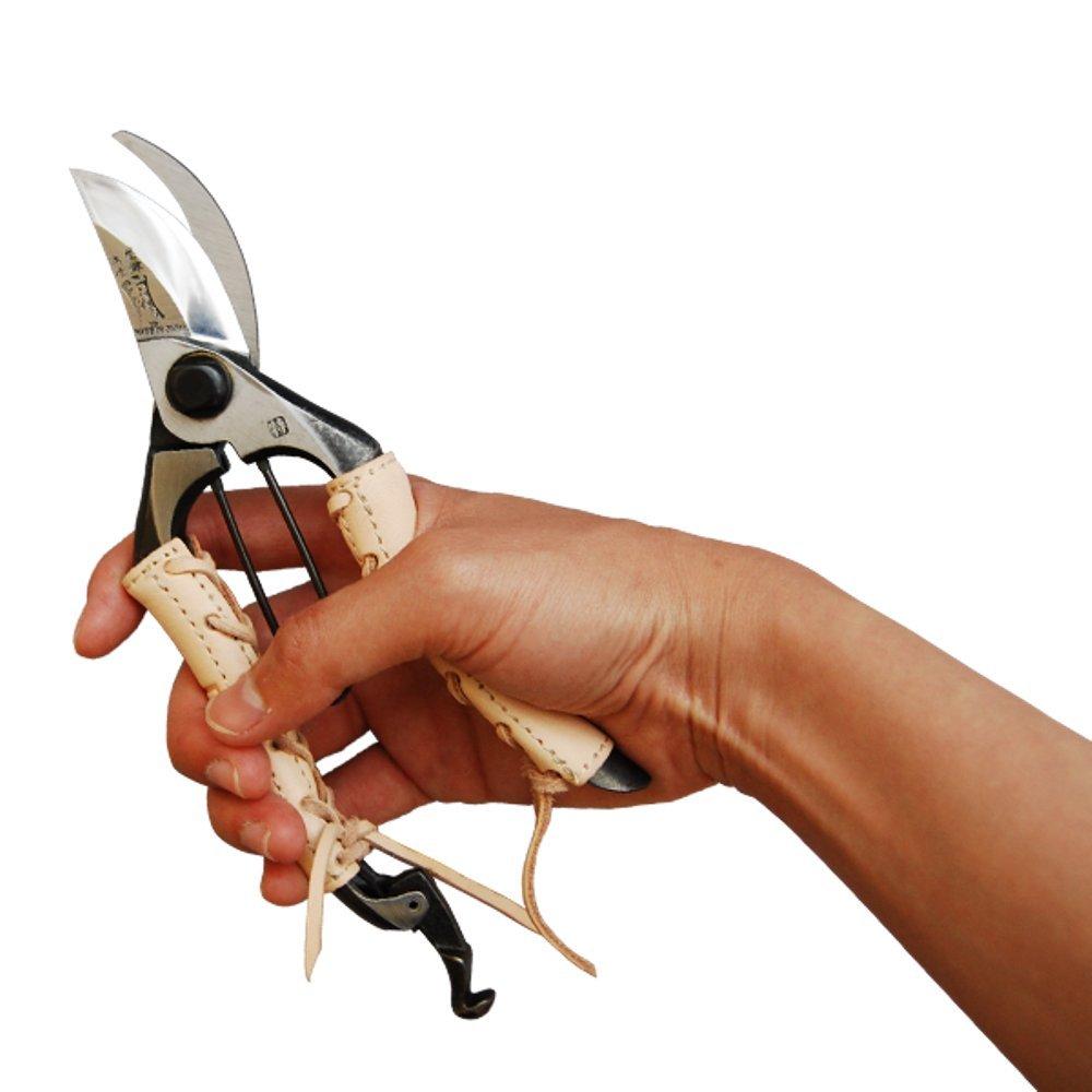 Mikikajiya Village Type A Pruning Genuine Leather TS096 Shears, 7-inch, Gold-Sealed, Wrapped,