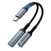 Aluminum Alloys Type C To Two 3.5mm Sound Jacks With PD60W Charging And Losslessly Music Transmission