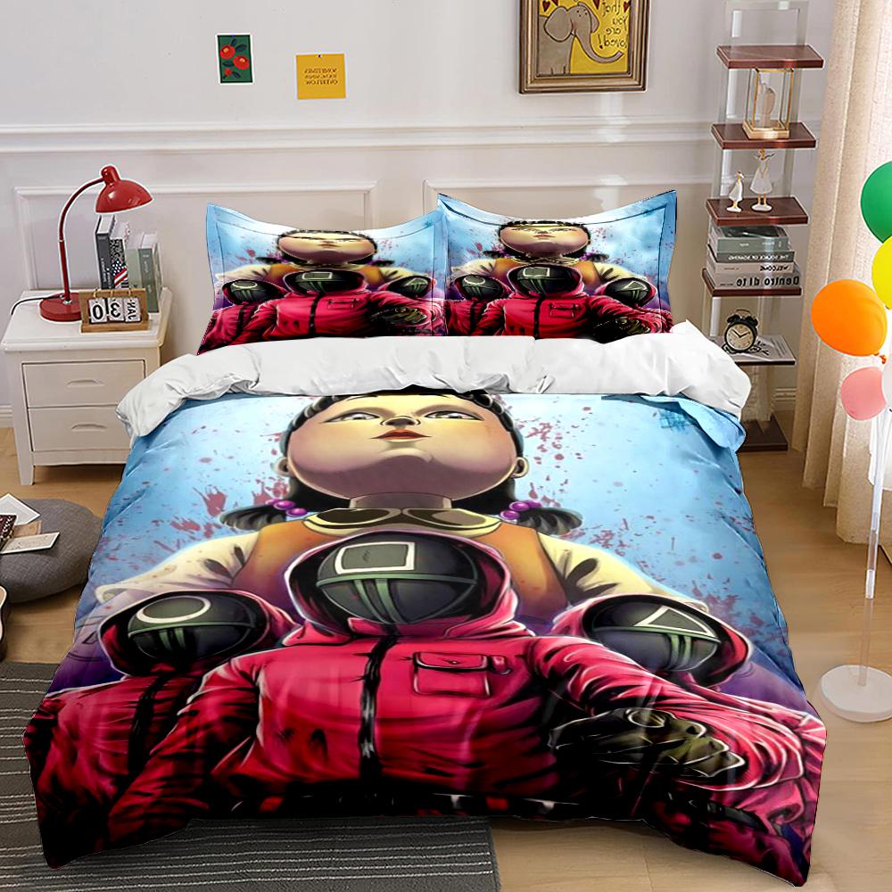 Red Guard Doll Bedding Set for Gamers Bedding set (1 duvet cover, 2 pillowcases, duvet not included) 135x200cm