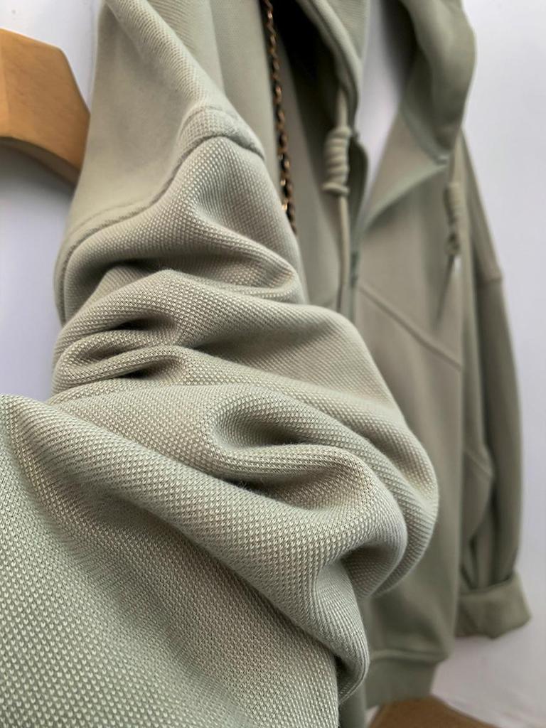 Extra Large 300lb Zippered Hooded Cardigan Sweatshirt Jacket Women Spring Loose Beanie