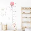 2Pcs Cartoon Cute Pink Rabbit Balloon Height Measurement Wall Stickers for Room Bedroom Home Decoration Wall Decals