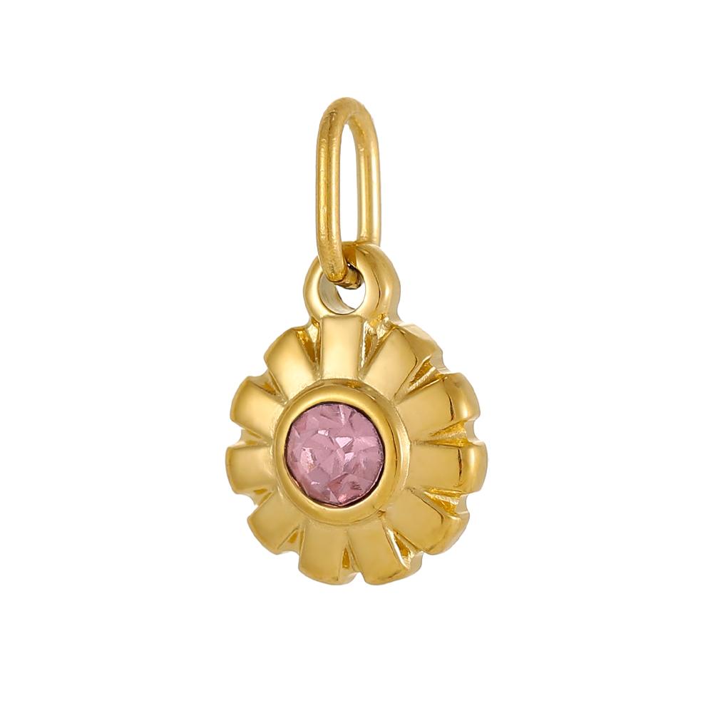 

CARLIDANA Stainless Steel Birthstone Flower Pendant Colorful High Quality DIY Earrings Necklace Bracelet Charms Jewelry Making