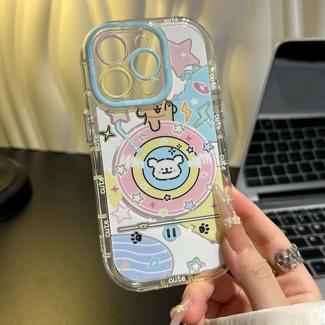 

Playline Puppy for Apple 16 Feather Cream Phone Case for IPhone15promax Cartoon 14/13 For Apple X