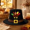 Adult Unisex Black Thanksgiving Turkey Hat with for Holiday Costume