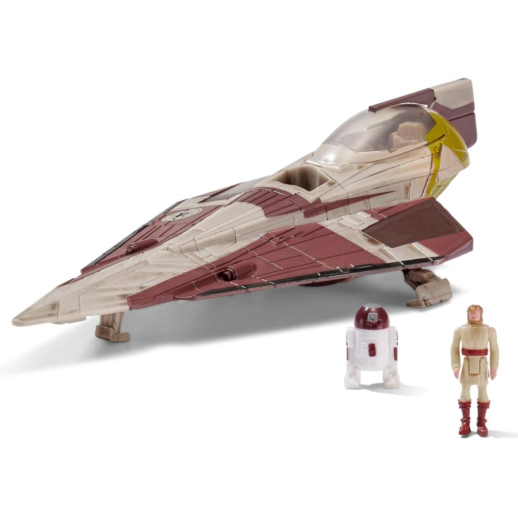Star Wars Micro Galaxy Squadrons Starfighter Class OBI-WAN Kenobi's Jedi Starfighter 5-Inch Vehicle with 1-Inch OBI-Wan Kenobi & R4-P17 Microfigures