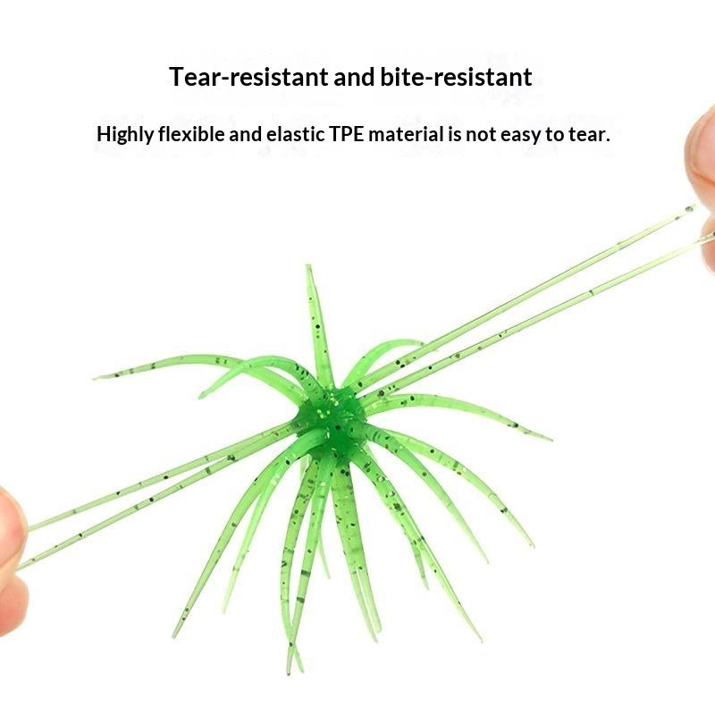 10Pcs TPE Sea Urchin Fishing Lures 4/7cm Soft Silicone Lifelike Baits for Saltwater Bream Offshore Fishing