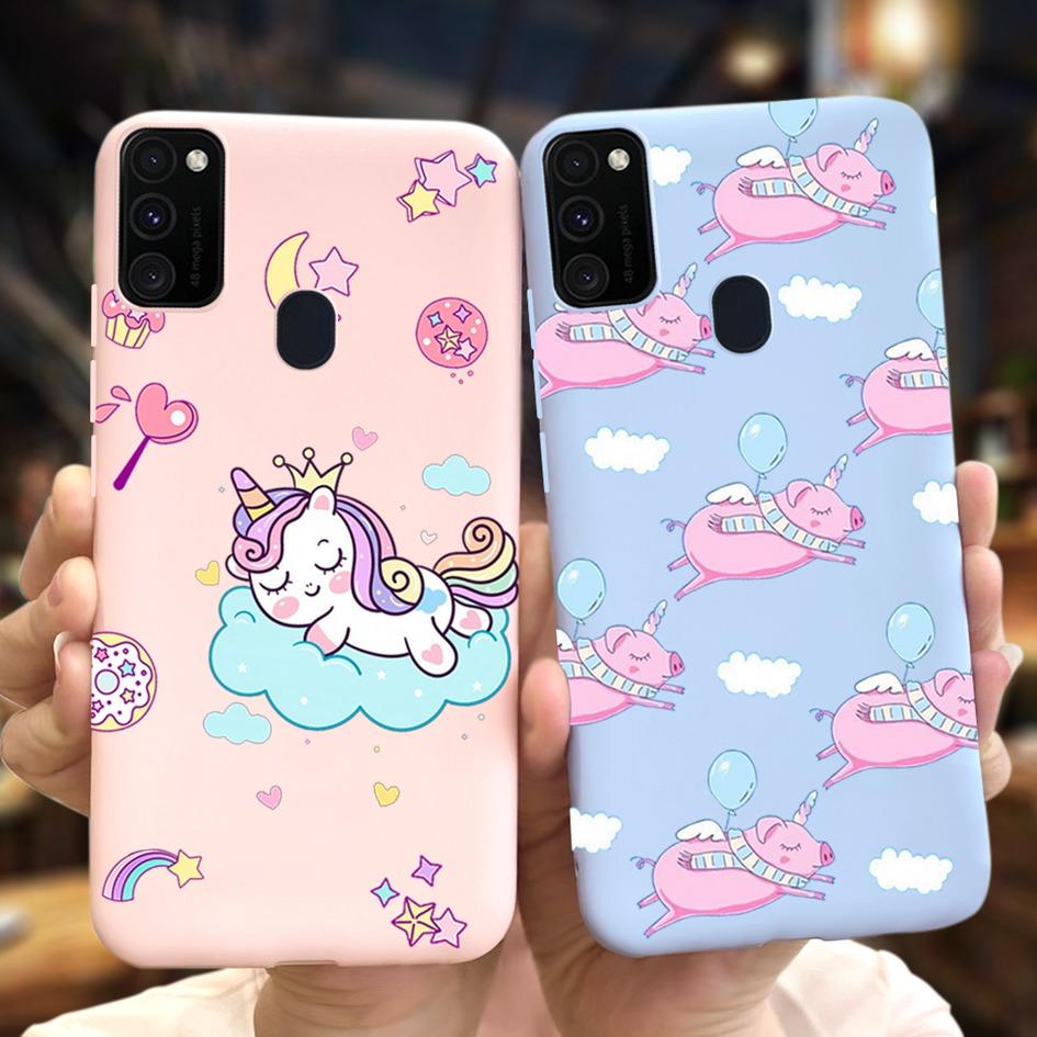 Pro Samsung M21 Pouzdro 6,4 palce Měkký Silikonový Kryt s Srdcem TPU Pro Samsung Galaxy M21 M 21 SM-M215F M215 Zadní Kryt Telefonu Funda